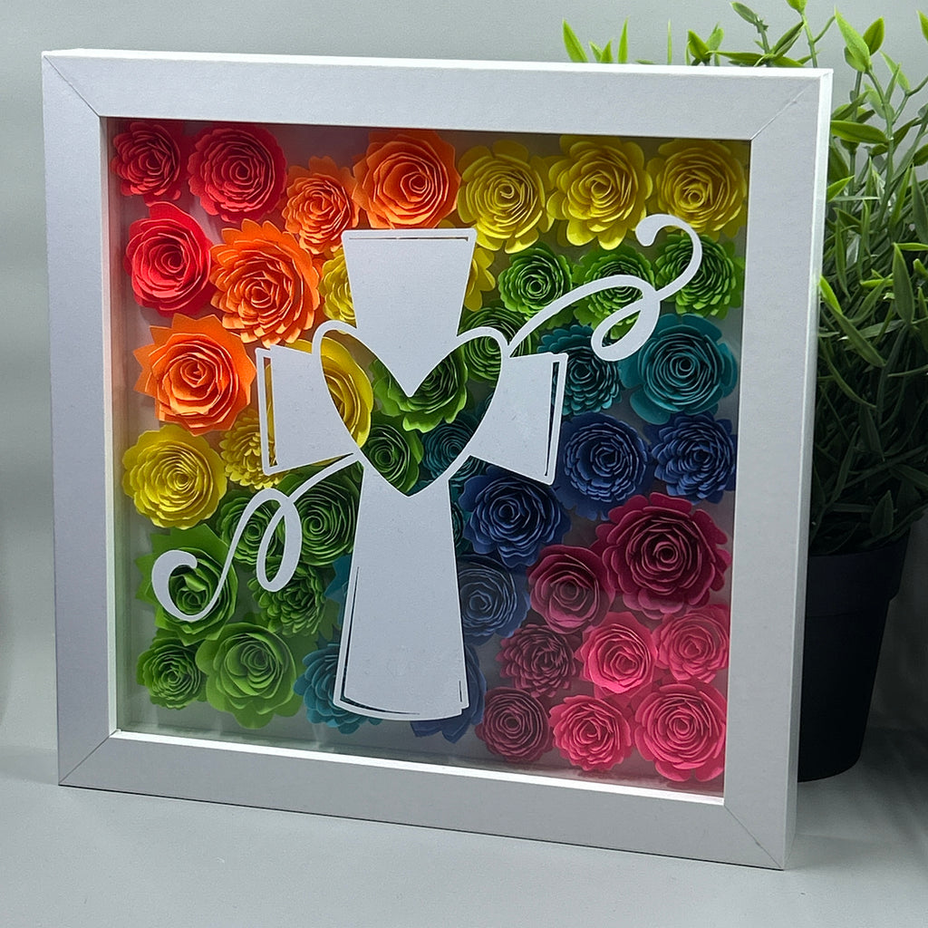 Rainbow Heart Cross