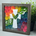 Rainbow Heart Cross