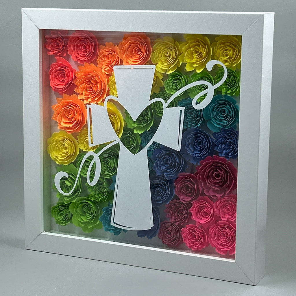 Rainbow Heart Cross
